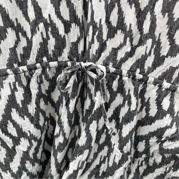 J. Crew Tie Waist Linen Blend Ikat Print Lightweight V-neck Romper Size XL - Picture 7 of 16